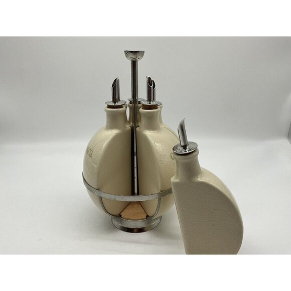 Oliviers & Co Vintage Kitchen Oils Caddy Creut Set Oils Holder MCM Collectible - Picture 15 of 15